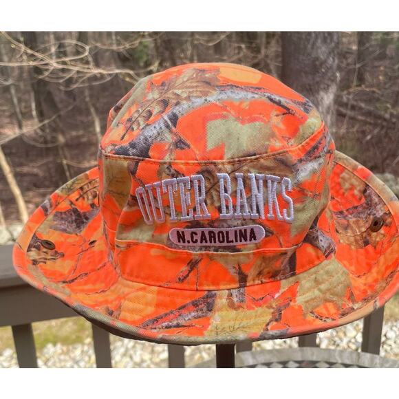 Outer Banks North Carolina Bucket Sun Hat Cap Boonie Packable Hike Camp OBX OS - Picture 1 of 13